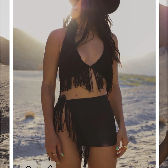 White fringe skirt and crop top - Picture 3 of 3